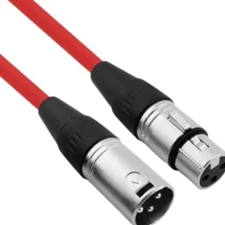 Kabel przewód mikrofonowy XLR XLR 10 m 0,22 mm AWG 24 czerwony