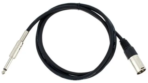 Kabel przewód mikrofonowy XLR JACK 6,3mm 1,5 m 0,22 mm AWG 24 czarny