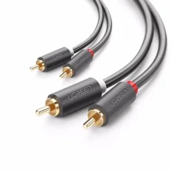 Kabel RCA UGREEN AV104 1m 2xRCA-2xRCA HiFi Pozłacane Złącza