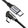 Kabel USB-C UGREEN US255 60W Kątowy Szybkie Ładowanie 0.5m Czarny