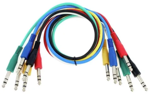 Kable do krosownicy Patch Set Eurorack Jack 6,3 mm stereo 60 cm 6 szt.