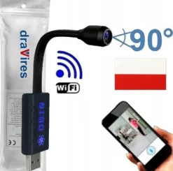 Kamera kamerka szpiegowska WiFi draVires IP mini USB + naklejka