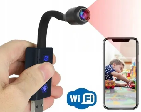 Kamera kamerka szpiegowska WiFi draVires IP mini USB + naklejka