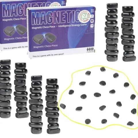 Kamienie Magnetyczne 60 sztuk Szachy Gra Strategiczna Magnetyczna Planszowa