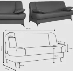 Kanapa sofa Sara ekoskóra rozkładana wersalka spania łóżko Family Meble