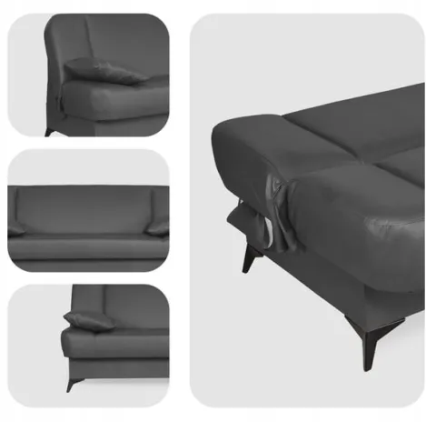 Kanapa sofa Sara ekoskóra rozkładana wersalka spania łóżko Family Meble