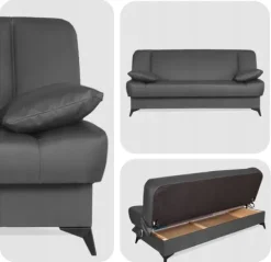 Kanapa sofa Sara ekoskóra rozkładana wersalka spania łóżko Family Meble
