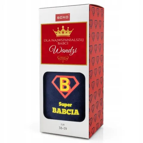 Kapcie damskie super babcia pantofle prezent dla babci