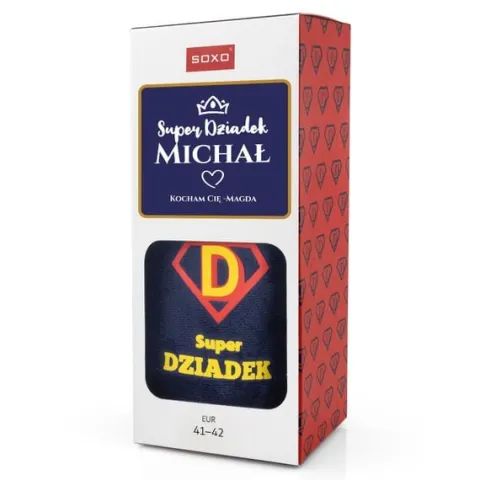 KAPCIE MĘSKIE SUPER DZIADEK PANTOFLE DZIEŃ DZIADKA