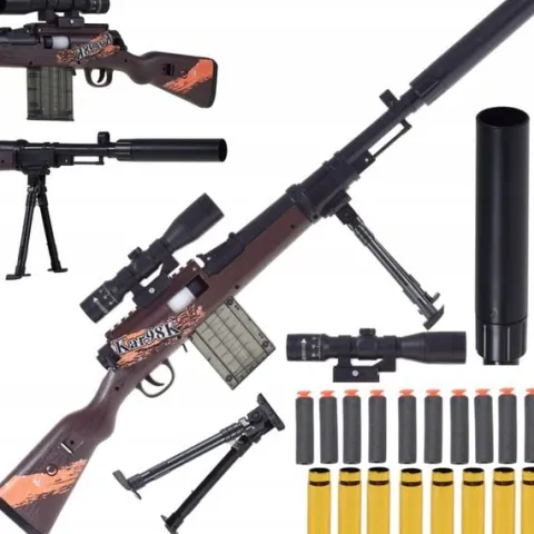 KARABIN DUŻA SNAJPERKA NA STRZAŁKI PIANKOWE ZESTAW +ŁUSKI ZABAWKA REPLIKA
