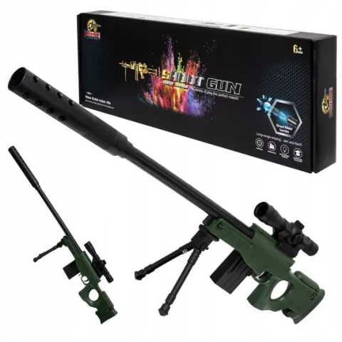 KARABIN PISTOLET SNAJPERSKI SNAJPER NA KULKI ŻELOWE LUNETA 16X OGROMNY 79CM