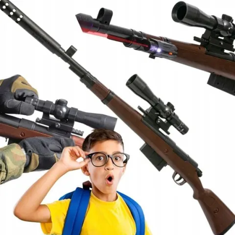KARABIN SNAJPERSKI PISTOLET NA KULKI PLASTIKOWE Z LUNETĄ LASEREM + GRATISY
