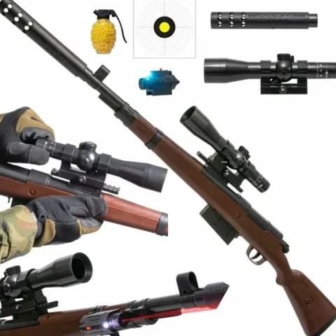 KARABIN SNAJPERSKI PISTOLET NA KULKI PLASTIKOWE Z LUNETĄ LASEREM + GRATISY