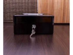 Kasetka na pieniądze monety sejf metalowa duża czarny