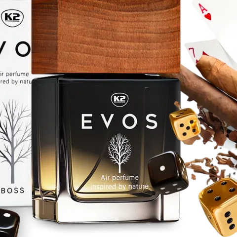 K2 EVOS BOSS FLAKON 50ML PERFUMY DO SAMOCHODU AUTA ZAPACH ATOMIZER