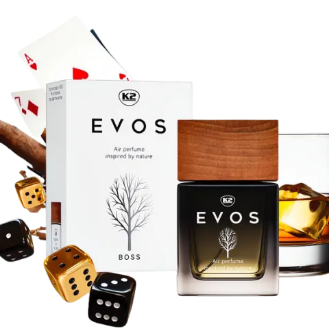 K2 EVOS BOSS FLAKON 50ML PERFUMY DO SAMOCHODU AUTA ZAPACH ATOMIZER