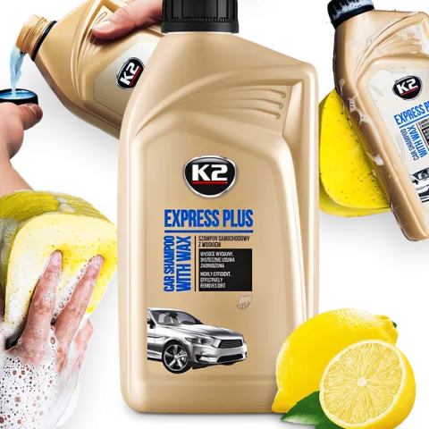 K2 EXPRESS PLUS Szampon samochodowy z woskiem 1L