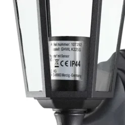 KINKIET CZUJNIK RUCHU LAMPA STYLOWA ZEWNĘTRZNA