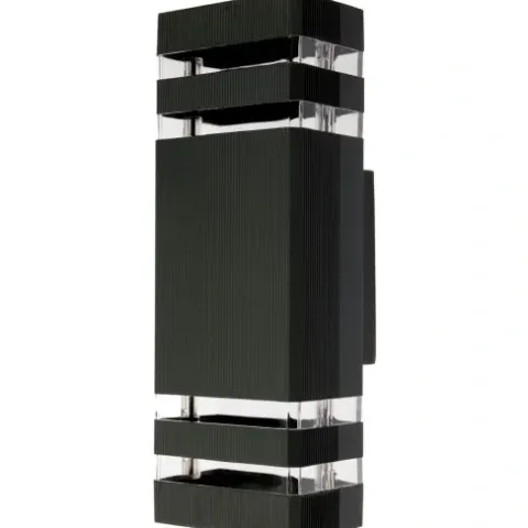 KINKIET ELEWACYJNY GÓRA DÓŁ LAMPA OGRODOWA 2XGU10 IP54 ALUMINIUM CZARNY
