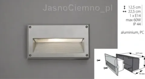 Kinkiet Lampa zewnętrzna podtynkowa BASALT SREBRNY