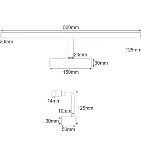 Kinkiet nad okrągłe lustro łazienkowe IP44 12W LED