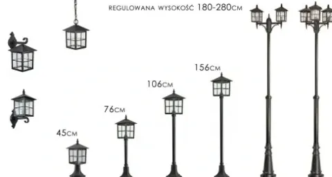 Kinkiet ogrodowy retro czarna lampa średniowieczna elewacyjna ogród E27