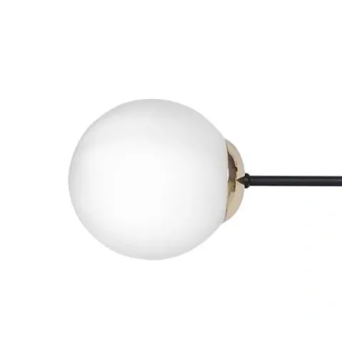 Kinkiet podwójny czarny złoty kula klosz lampa ścienna czarna szkło 2x E14