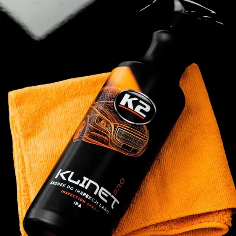 K2 KLINET PRO 1L IPA ODTŁUSZCZACZ LAKIERU SZYB DO INSPEKCJI + 2X MIKROFIBRA
