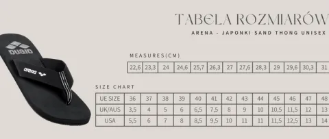 Klapki japonki basenowe antypoślizgowe unisex Arena Sand Thong R.37