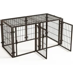 Klatka Zamykany Kojec Metalowy z Drzwiami Zagroda dla Psa Kota Wybieg 60cm