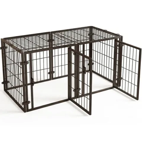 Klatka Zamykany Kojec Metalowy z Drzwiami Zagroda dla Psa Kota Wybieg 60cm