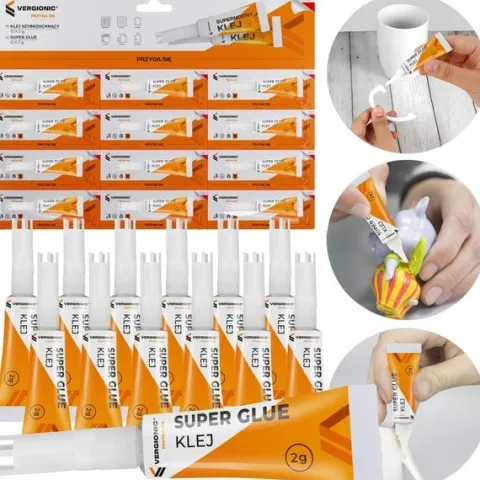 Klej szybkoschnący 12 x 2g super mocny błyskawiczny montażowy uniwersalny
