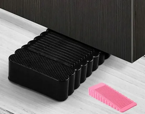 Klin plastikowy blokada stoper do drzwi Czarny zestaw 2szt kliny