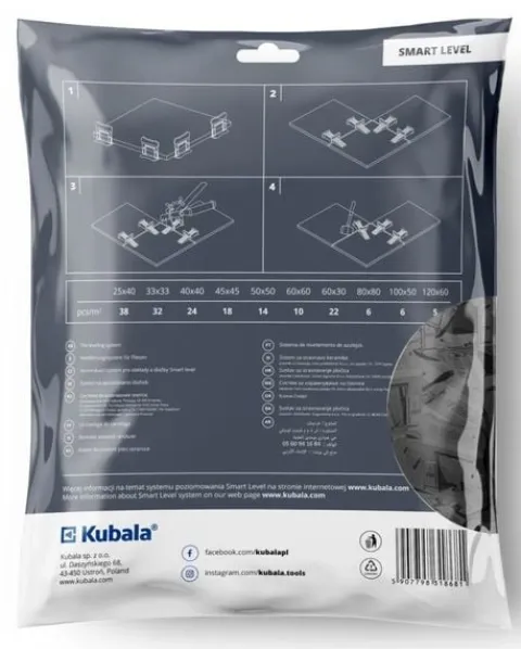 KLIPSY DO SYSTEMU POZIOMOWANIA PŁYTEK 100 SZTUK 1.5MM - KB 1868