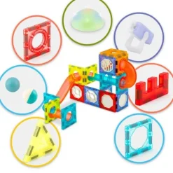 Klocki magnetyczne edukacyjne konstrukcyjne z podświetleniem RK-763 Ricokids 110 szt