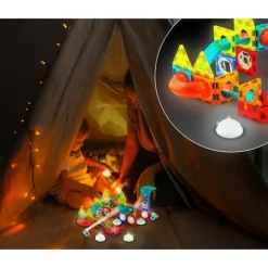 Klocki magnetyczne edukacyjne konstrukcyjne z podświetleniem RK-763 Ricokids 110 szt