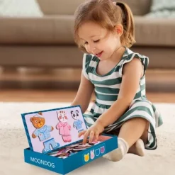 Klocki Puzzle Magnetyczne Układanka Ubieranie Ubieranka Mis Kotek 68el
