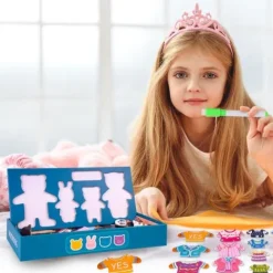 Klocki Puzzle Magnetyczne Układanka Ubieranie Ubieranka Mis Kotek 68el