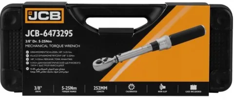 KLUCZ DYNAMOMETRYCZNY Z BLOKADĄ ETUI CERTYFIKAT KALIBRACJI 5-25NM 3/8'' JCB