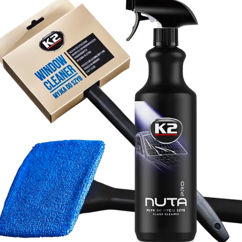 K2 Nuta Pro 1L Płyn Do Mycia Szyb + Myjka Z Mikrofibry do Szyb Bez Smug