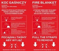 Koc gaśniczy wykonany z włókna szklanego BHP 1,2x1,8m 97-674 Neo