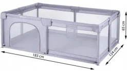 KOJEC PLAC ZABAW BASEN KIDWELL FANKO SZARY GREY 120x180 LEKKI + TORBA