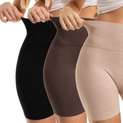 Kolarki Legginsy Damskie Wysoki Stan Prążkowane Zestaw 3-PAK MORAJ L/XL