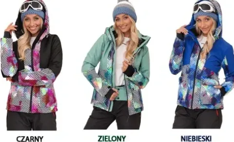 KOLOROWE WZORKI DAMSKI ZIMOWY KOMBINEZON NA STOK NARCIARSKI NA NARTY S