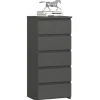 Komoda CL5 40 cm 5 szuflad - grafit szary