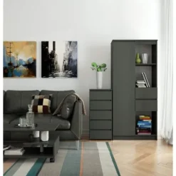 Komoda CL5 40 cm 5 szuflad - grafit szary