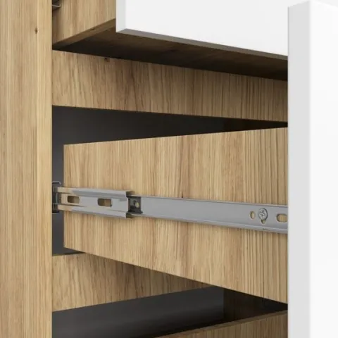 Komoda do salonu K 120 cm 10 szuflad - dąb artisan-biała