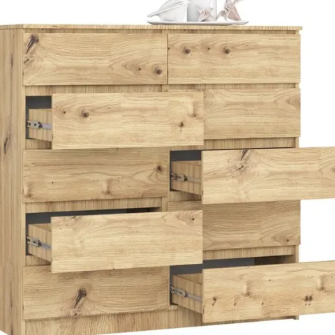 Komoda do salonu K 120 cm 10 szuflad - dąb artisan