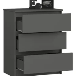 Komoda do salonu K 60 cm 3 szuflady - grafit szary