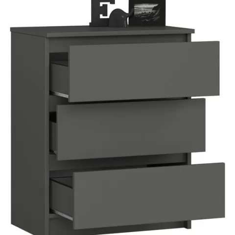 Komoda do salonu K 60 cm 3 szuflady - grafit szary